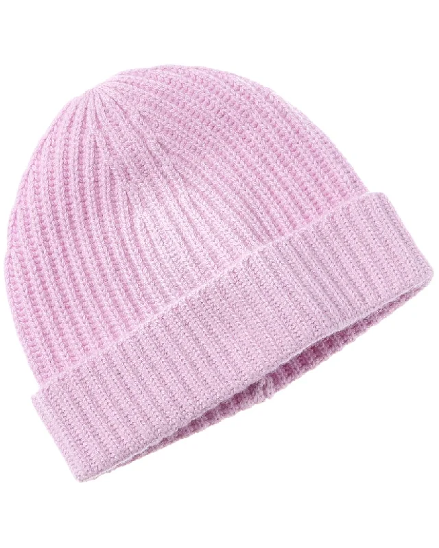 Amicale Cashmere Chunky Rib Cuffed Cashmere Hat