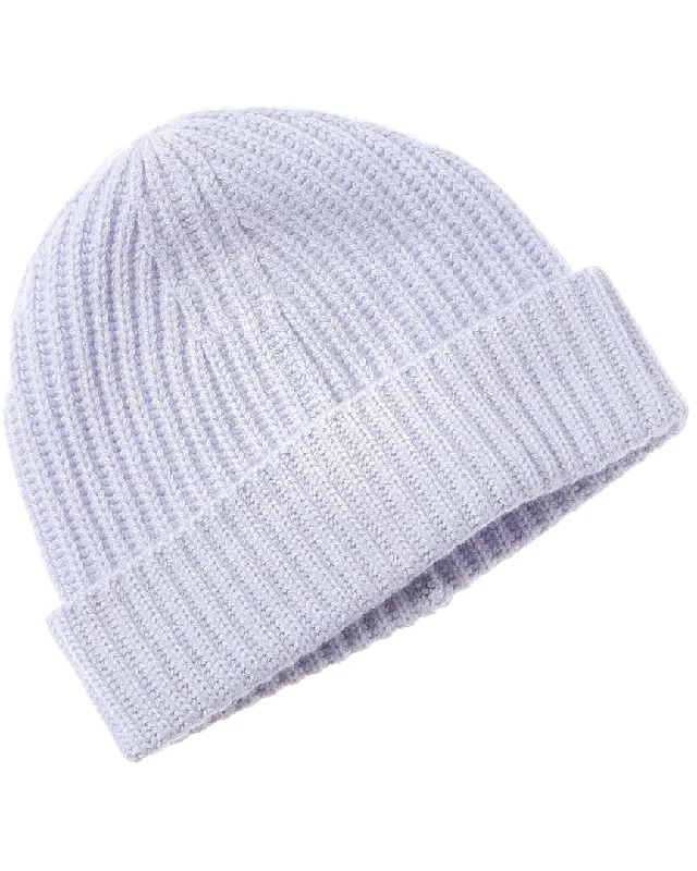 Amicale Cashmere Chunky Rib Cuffed Cashmere Hat