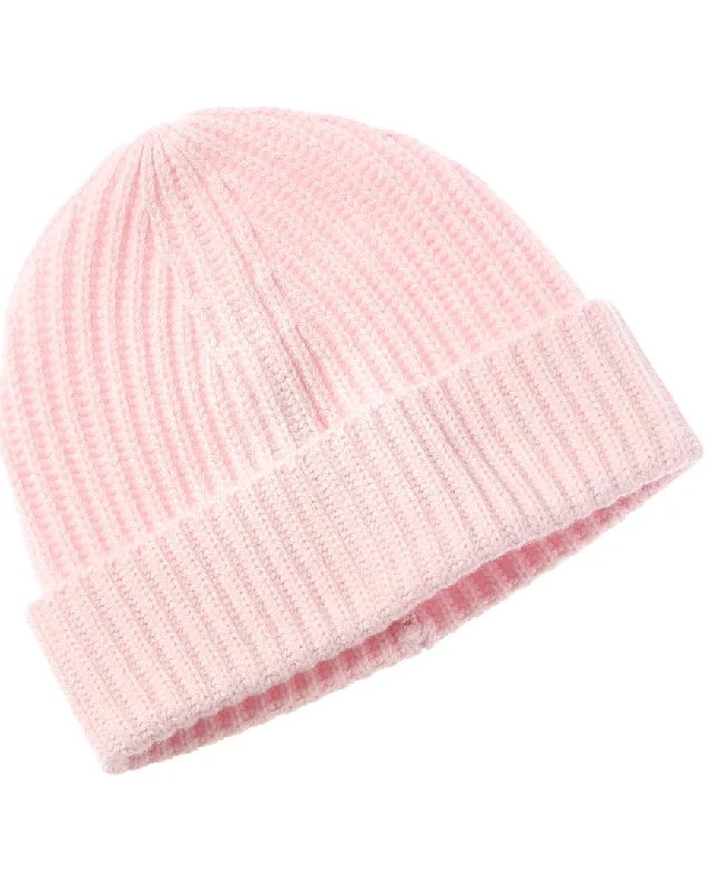 Amicale Cashmere Chunky Rib Cuffed Cashmere Hat