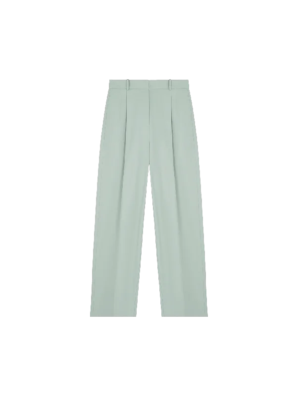 Women's Organic Cotton Tailored Trousers—Eucalyptus Blue