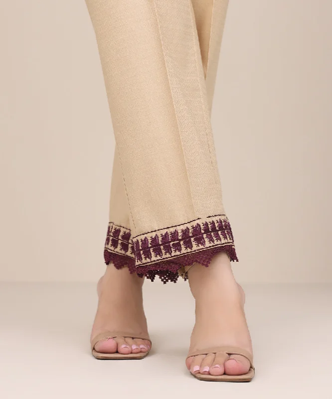 Embroidered Straight Pants