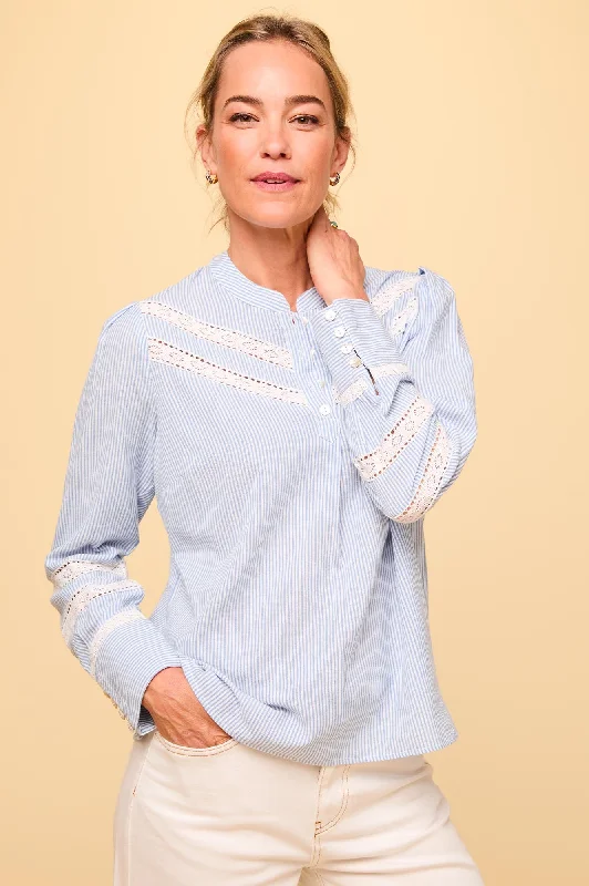 Romy Blouse | Stripe Blue