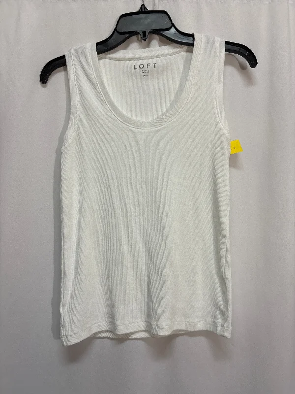 Top Sleeveless By Loft In White, Size: Mp