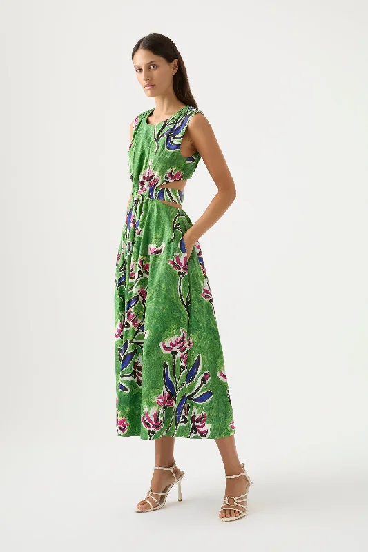 Zorina Tie Midi Dress