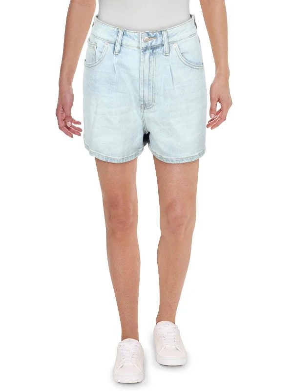 Miam Womens High Rise Short Denim Shorts