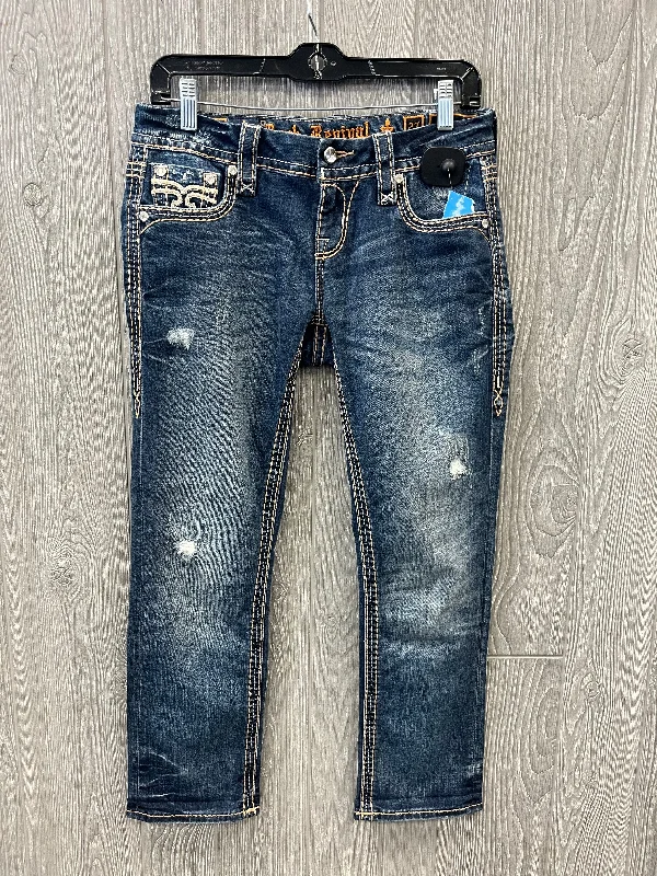 Jeans Designer By Rock Revival In Blue Denim, Size: 4