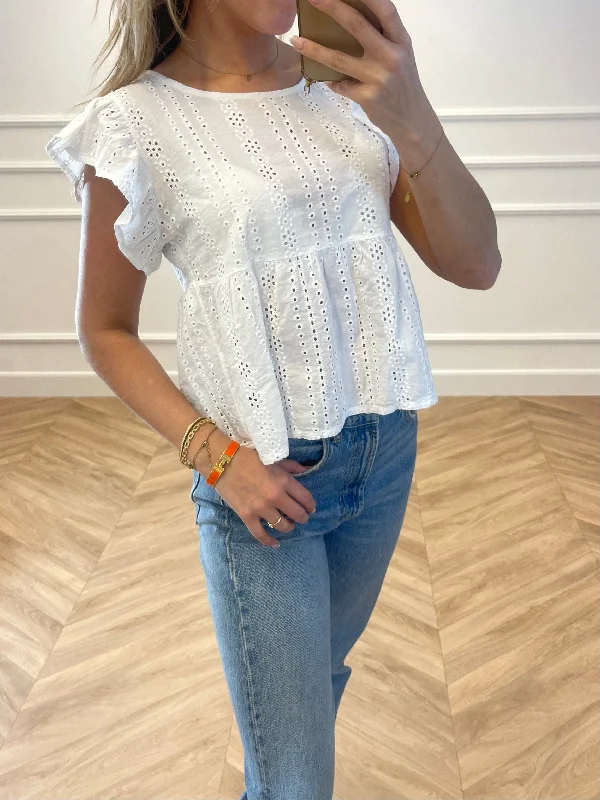 Broderie Top White