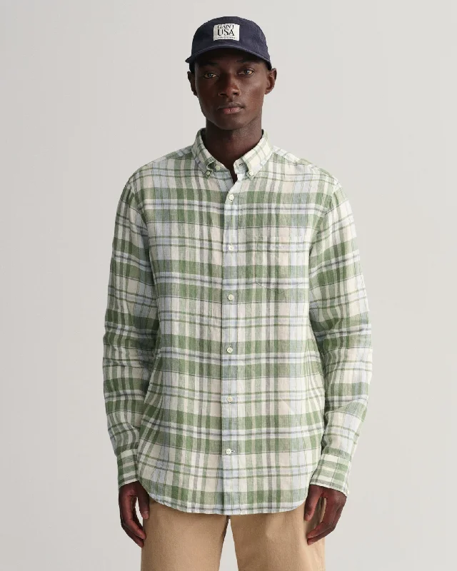 Gant Green Checked Regular Fit Shirt