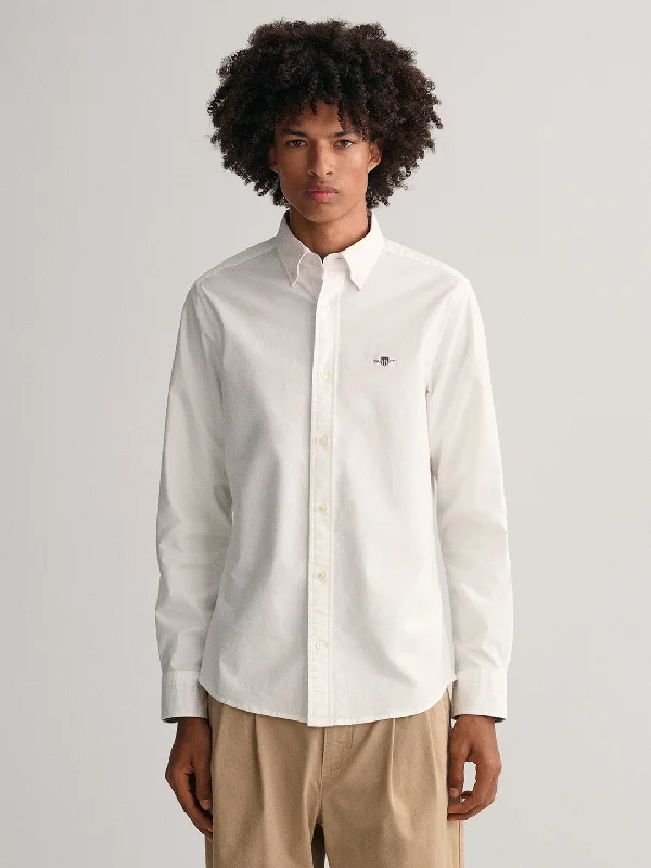 Gant White Oxford Stretch Slim Fit Shirt