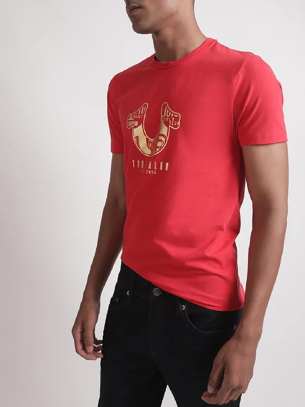 True Religion Red Logo Regular Fit T-Shirt