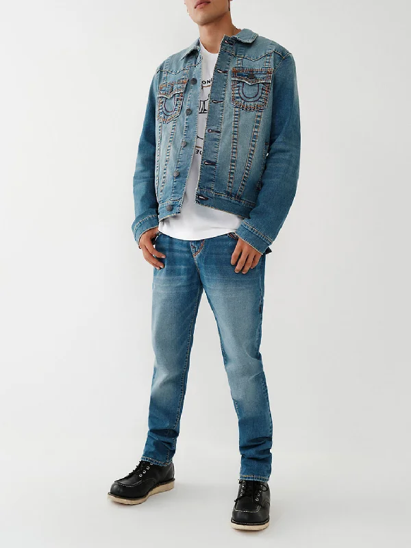 True Religion Blue Jimmy MB3 MEGA Big T Slim Fit Denim Jacket