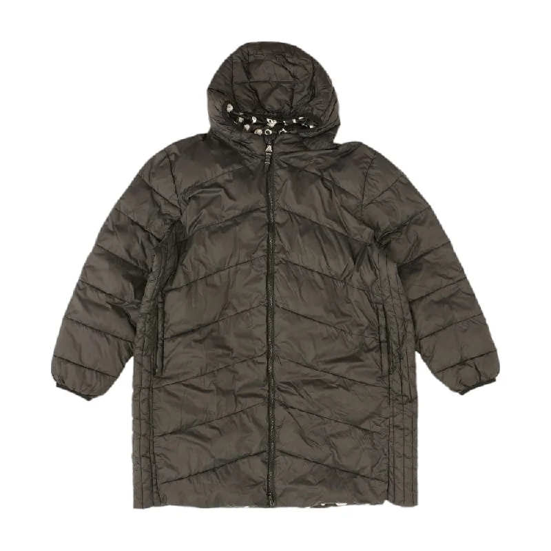 Black Solid Puffer Coat