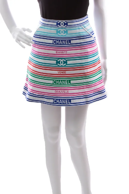 Rainbow Striped Skirt - Size 34