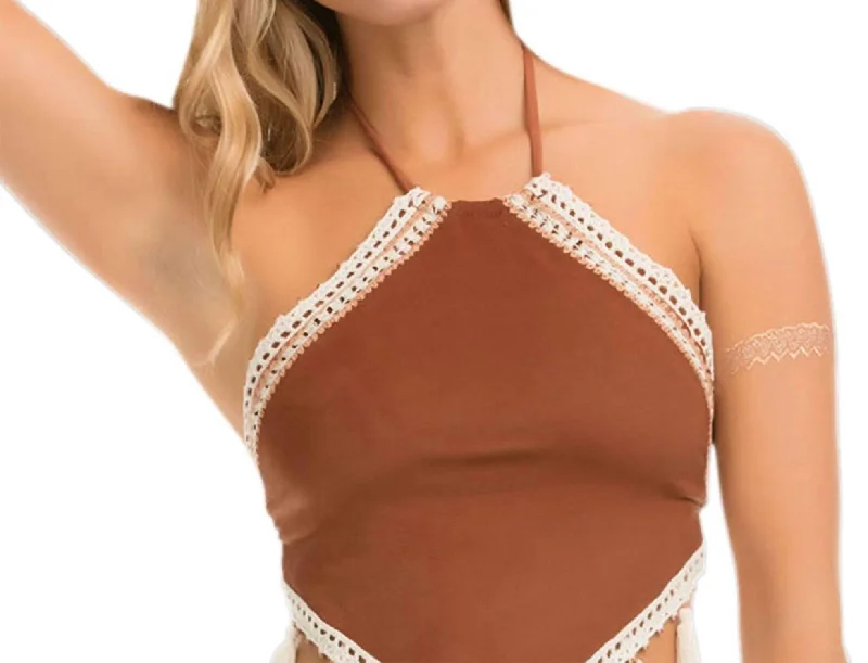 Cropped Bikini Top In Ever Suede