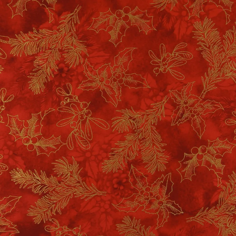 Printed Cotton - ELEGANCE CHRISTMAS - 002 - Red