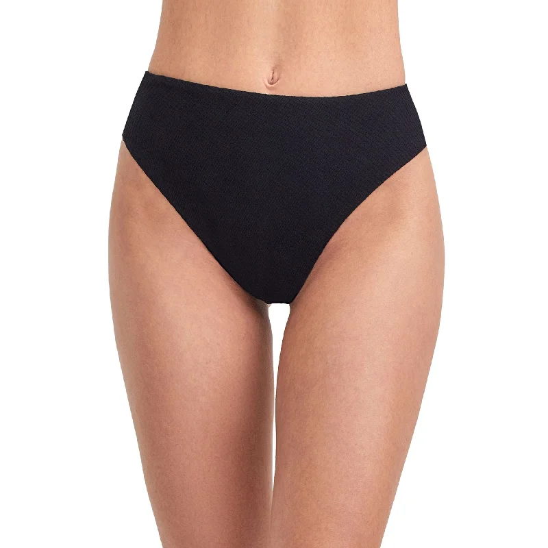 Solid High Leg And High Waist Swim Bottom