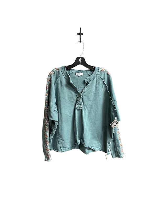 Top Long Sleeve By Fate In Green, Size: S