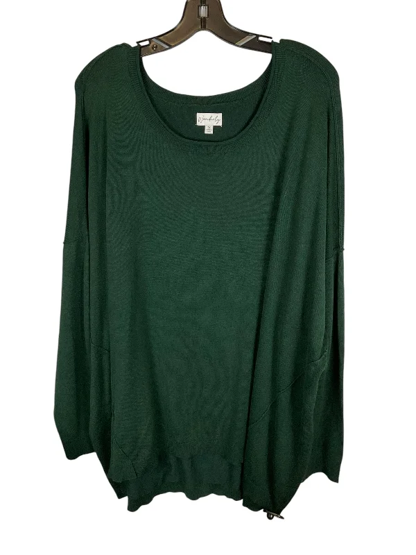 Top Long Sleeve By Wonderly In Green, Size: 3x