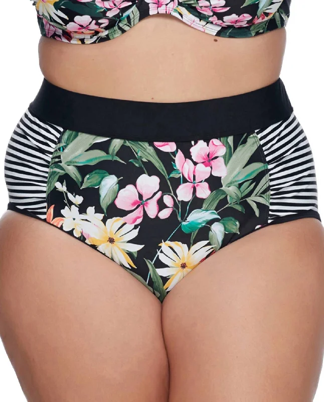 Waverly High Waist Bikini Bottom - Plus In Elysian Fields