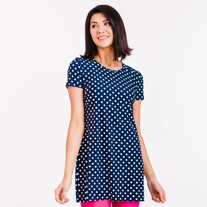 navy polka dot