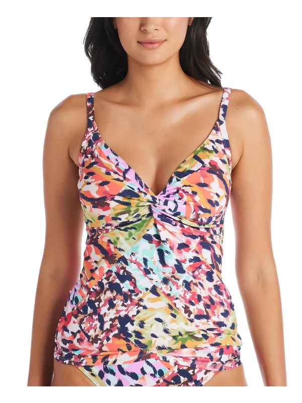 Womens Printed Nylon Tankini Swimsuit