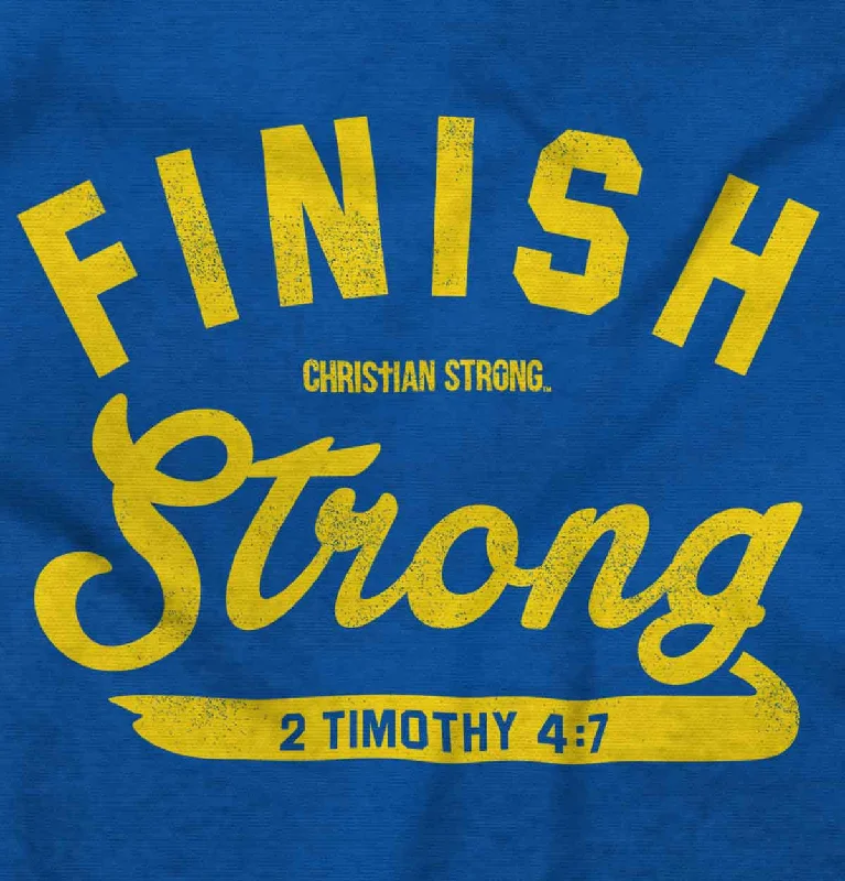 Finish Strong Scripture Crop Top Crewneck Sweatshirt