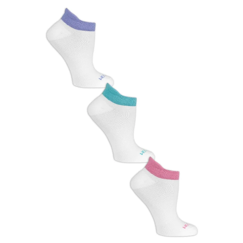 Fruit of the Loom Womens 3 Pair No Show Tab Breathable Socks