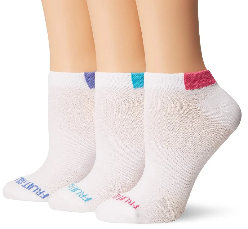 Fruit of the Loom Womens 3 Pair No Show Tab Breathable Socks