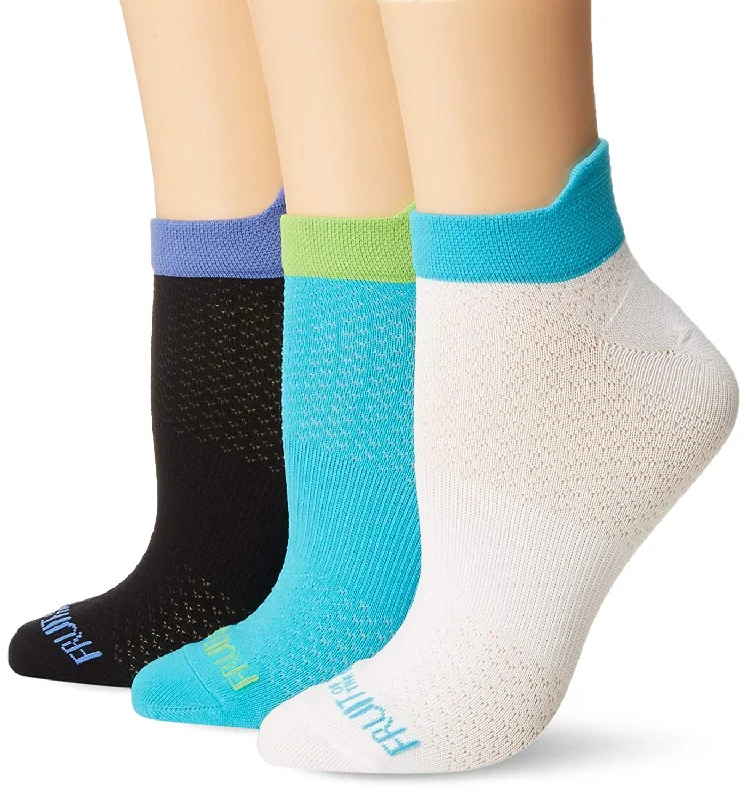 Fruit of the Loom Womens 3 Pair No Show Tab Breathable Socks