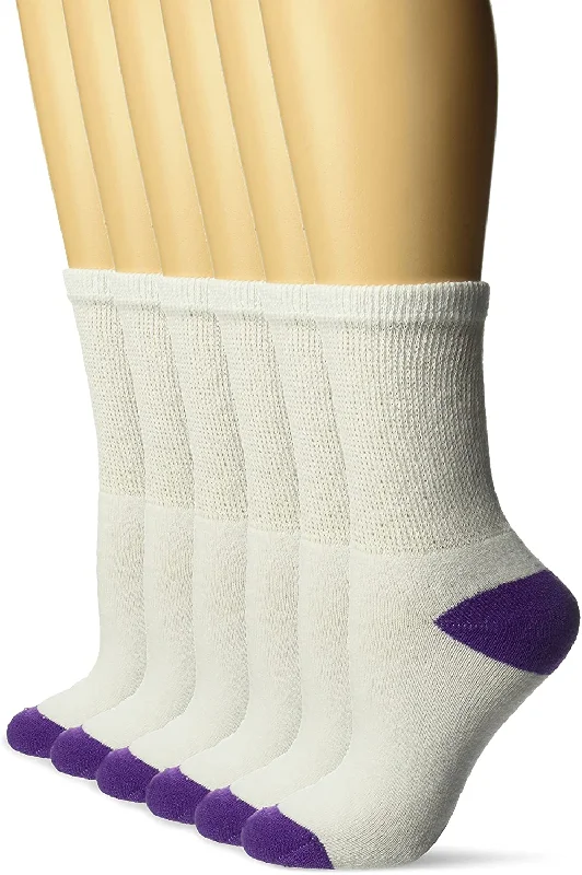 Fruit Of The Loom Womens 6 Pack Crew Socks