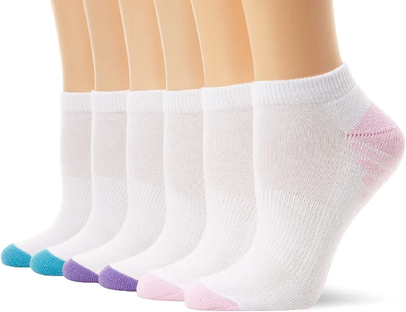 Fruit Of The Loom Womens 6 Pack Sport Low Cut Socks, Shoe Size 4-10, White